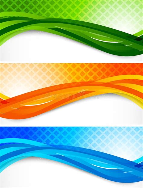 Set Of Wavy Banners Stock Vector Illustration Of Movement 27331713