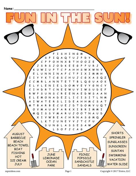 Free Printable Summer Word Search Supplyme