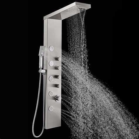 Buy Rovogo Shower Panel Tower Rainfall Waterfall Shower Head 5 Body