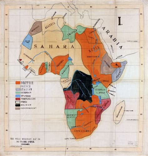 Large Scale Detail Old Political Map Of Africa 1908 Africa