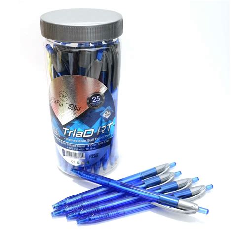 Win Plus Retractable Ball Point Pen Triad Rt 07mm Blue 25s Online At