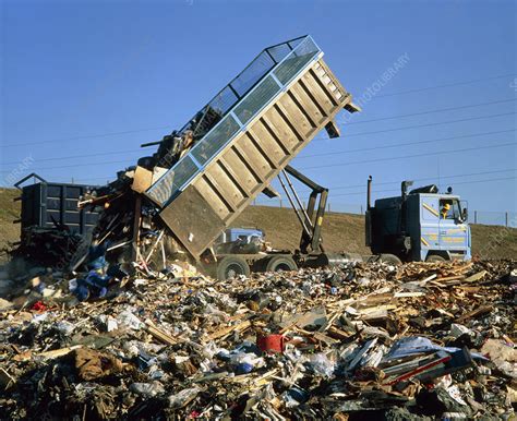 Landfill Site With Truck Dumping Refuse Stock Image E8000251