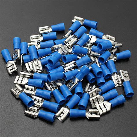 Cheap 100pcs Blue Femalemale Insulated Spade Wire Connector Electrical