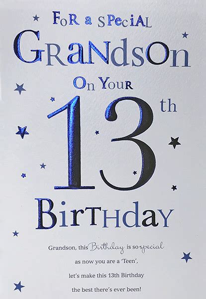 Grandson 13th Birthday Card 5034695726407 Ebay