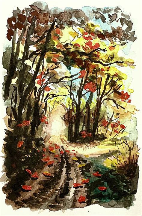 Dramatic Autumn Painting By Masha Batkova Fine Art America
