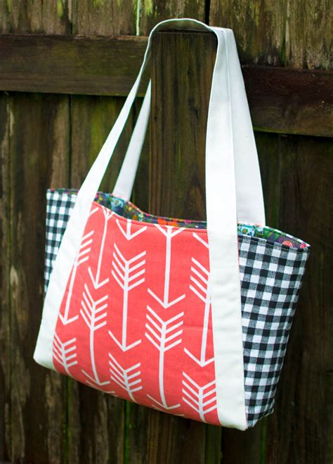 Pattern Tote Bag With Zipper