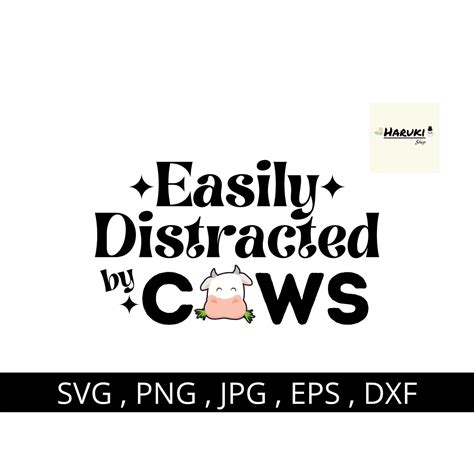 Easily Distracted by Cows svg Cows svg Farmhouse svg Farm | Etsy
