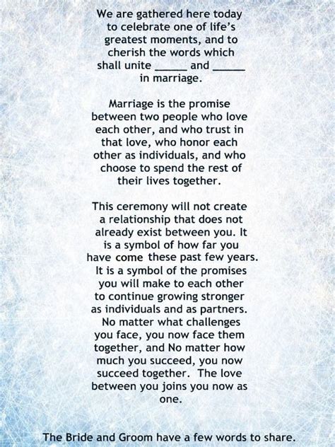 Wedding Ceremony Priest Script