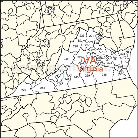 Zip Code Map With Boundaries Of Virginia