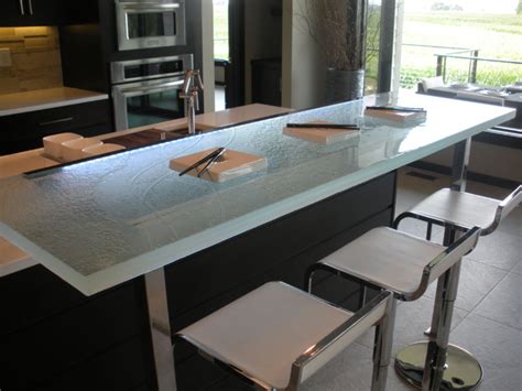 A classic breakfast bar is a portable worktop that is a functional extension of the work surface. Add a Unique Touch with Custom Glass Table Tops - CGD ...