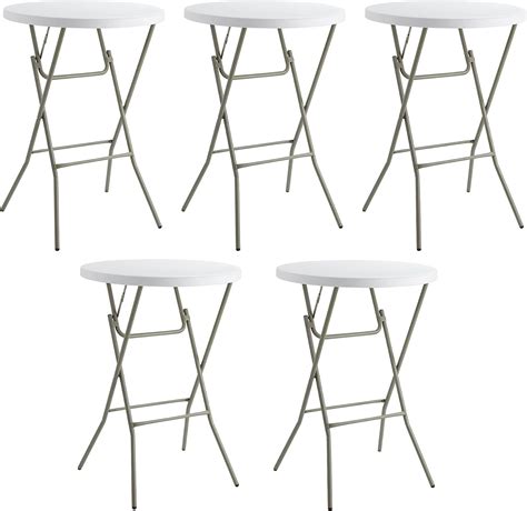Buy Drgo 5 Pack 263 Foot Bar Height Round Plastic Folding Table