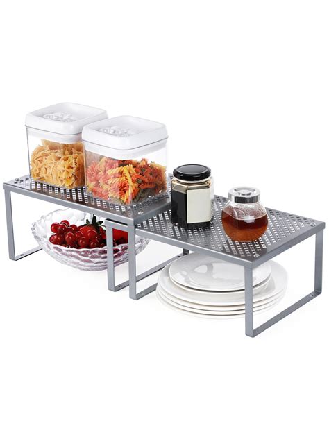 Songmics Cabinet Shelf Organizers Stackable Expandable Set Of 2
