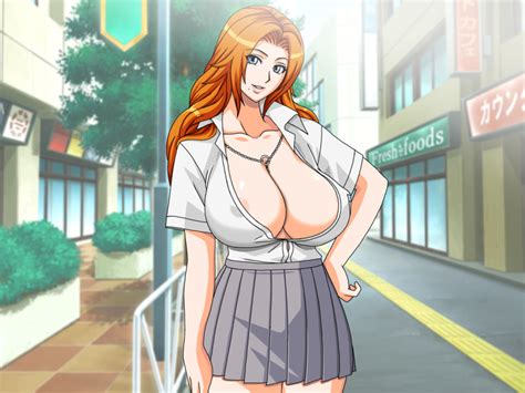 Gaden Matsumoto Rangiku Bleach 1girl Areola Slip Breasts Hand On Own Hip Large Breasts
