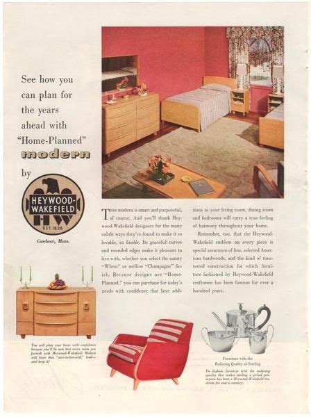 Vintage 1940s Heywood Wakefield Furniture Magazine Print Ad Firth