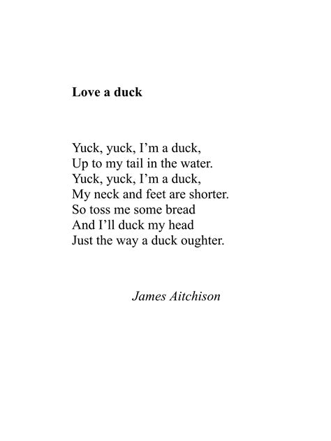 “love A Duck” By James Aitchison Australian Childrens Poetry