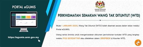 Wang tak dituntut tersebut hendaklah diserahkan kepada pendaftar wtd, iaitu akauntan negara malaysia sebagai pemegang amanah akan menyimpan wang tersebut sehingga ianya dituntut oleh empunya yang berhak. eWTD