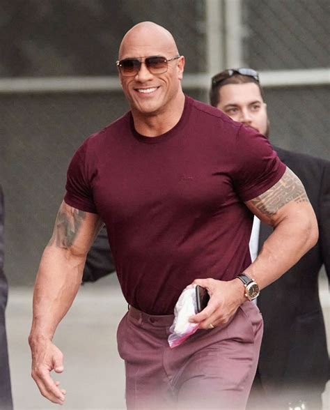 The Rocks Arm Muscles Look Bigger Than Ever As He Poses In The Gym