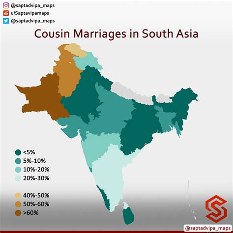 Cousin Marriages By Subdivisions South Asia Mapporn In 2022 South Asia Cousins Marriage