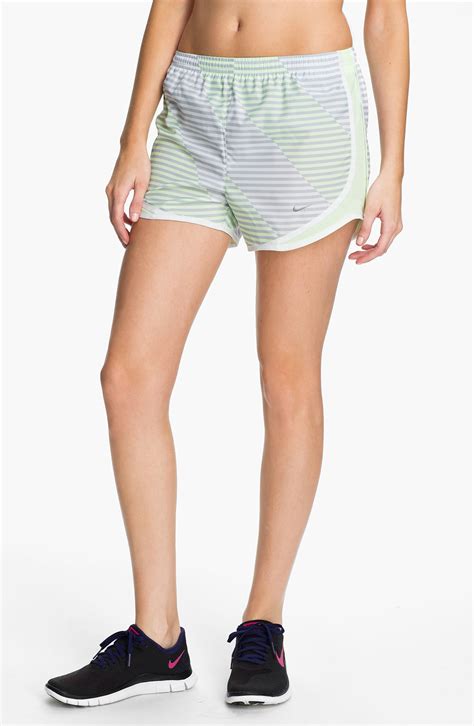 Nike Tempo Print Running Shorts In White White Barely Volt Lyst