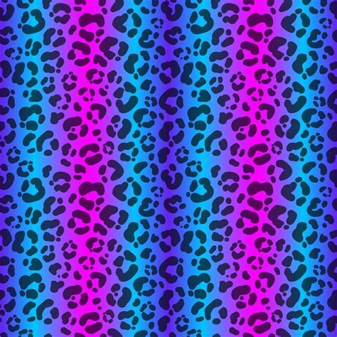 Neon Leopard Seamless Pattern Bright Colored Spotted Background