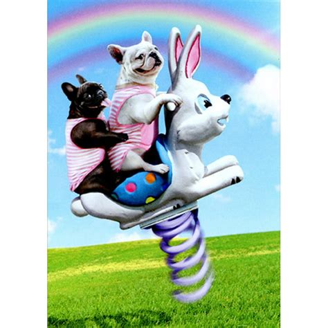 Avanti Press Dogs Riding Bunny Toy Funny Bulldog Easter Card Walmart