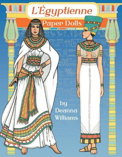 An Egyptian Paper Doll With Two Women In White Dresses