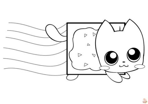 Fun And Free Nyan Cat Coloring Pages For Kids Gbcoloring