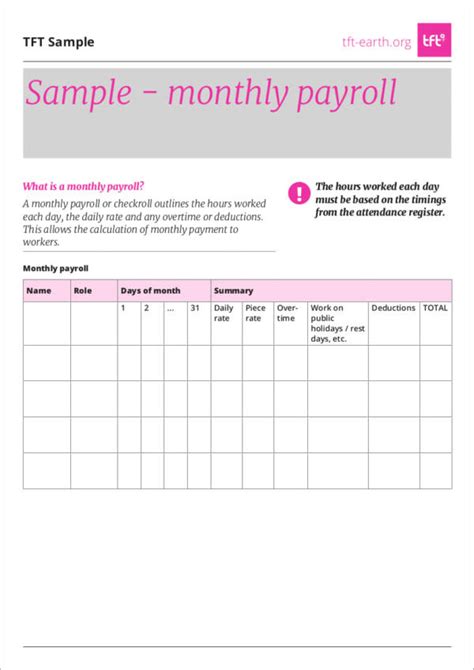 Free 50 Payroll Templates And Samples In Pdf Ms Word Excel