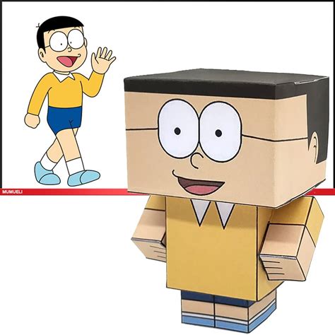 No Glue Doraemon Nobita Nobi Folding Cutting Cute 3d Paper Model