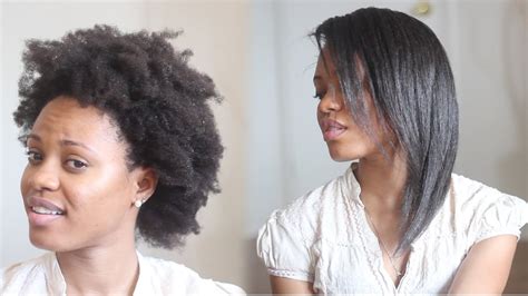 How To Straighten 4c Natural Hair Tutorial No Blow Dryer Needed