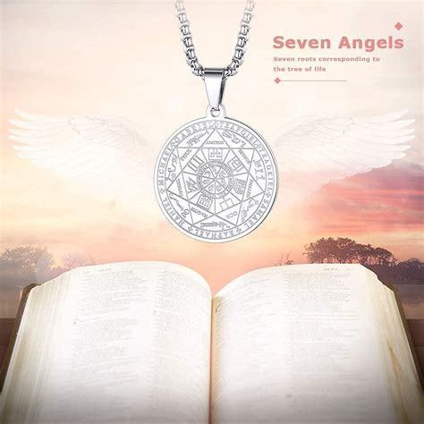 Amzuia The Seal Of The Seven Archangels Amulet Pendant Necklaces Men