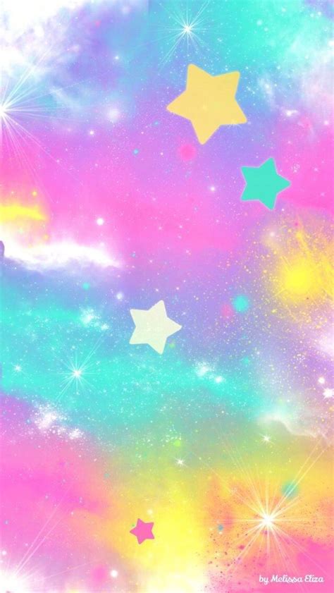 The Stars Are All Over The Sky In This Colorful Background And It