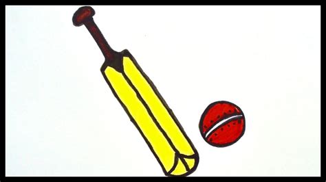 Cricket Bat Drawing Vector Illustration Cartoon Cricket Bat — Stock