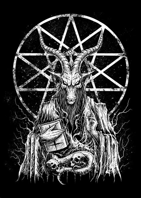 Demonic Goat Baphomet Poster By Gothic Designs Displate The Satanic