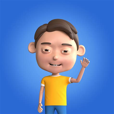 Cartoon Boy Rigged And Animated 3d Model Realtime