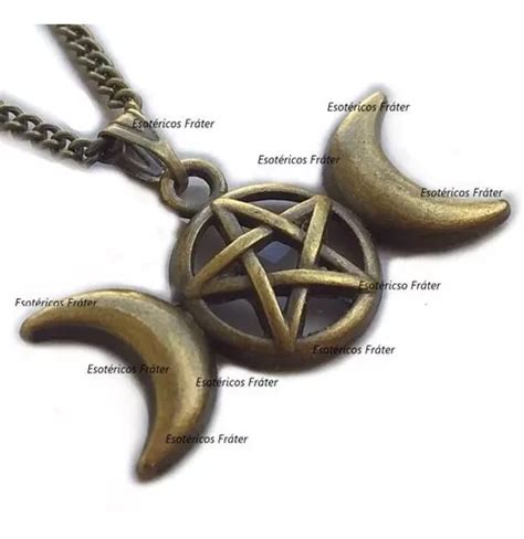 Colar Celta Triluna Deusa Tr Plice Wicca Pentagrama Bronze Mercadolivre