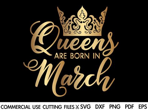 Queens Are Born In March Svg March Queen Svg Pisces Svg Etsy