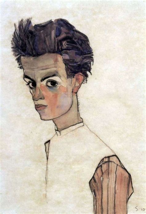 Description Of The Painting By Egon Schiele Self Portrait ️ Shile Egon
