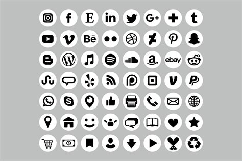 Social Media Icons Black And White Transparent