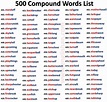 500 Compound Words List with Pictures | Englishan
