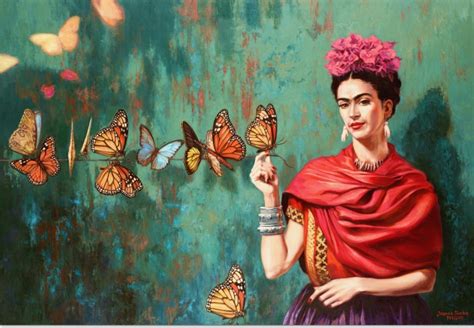 Cuadro Frida Kahlo Mariposas Arte Tipo Oleo Calidad Hd 100cm 99000