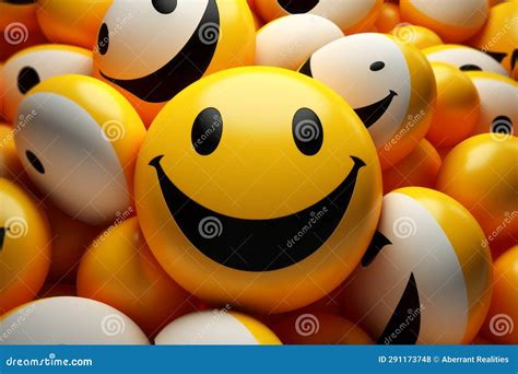 Many Smiley Faces Are Arranged In A Circle Stock Illustration
