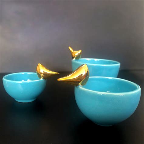 Set Of 3 Glazed Ceramic Bowls Persica Craft Persian Handicrafts