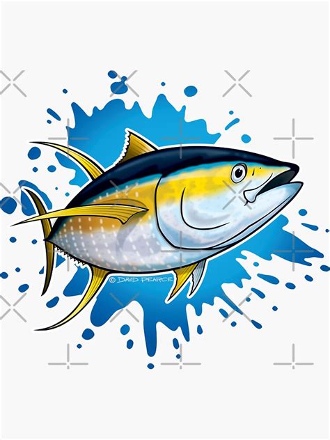 Yellowfin Tuna Splash Sticker For Sale By Barradingo Redbubble