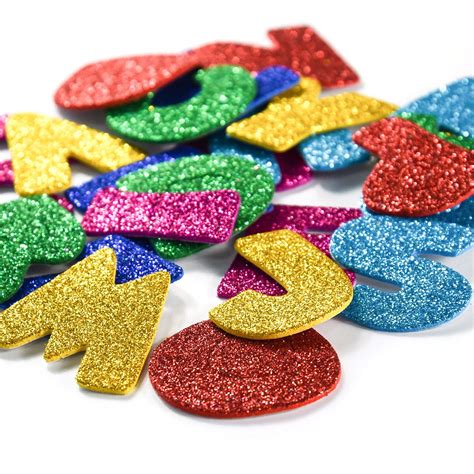 6 Pack Glitter Letter Foam Stickers Self Adhesive Letters Alphabet