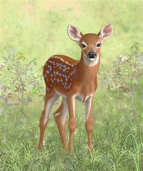 Cute Whitetail Deer Fawn Painting By Crista Forest Pixels Merch
