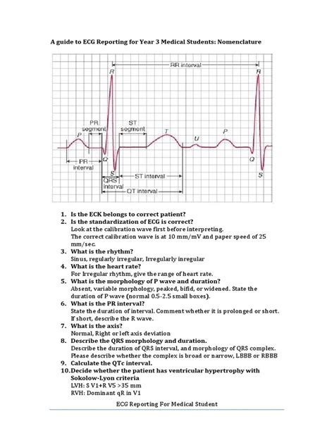 A Guide To Ecg Reporting For Year 3 Medical Students