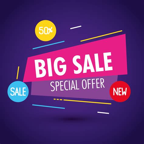 Sale Banner Template Big Sale Special Offer Fifty Percent Discount
