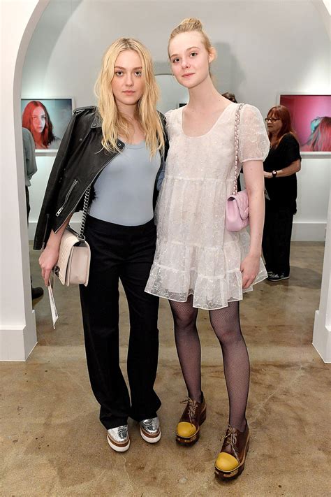 Dakota Fanning And Elle Fanning Co Exist In The Same Space At The Same Time At The Anton Yelchin