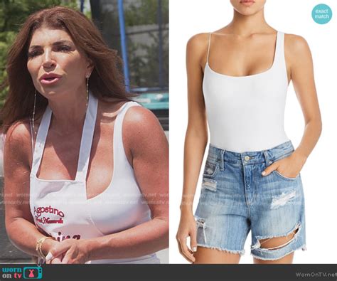 Wornontv Teresas White Asymmetric Strap Bodysuit On The Real Housewives Of New Jersey Teresa